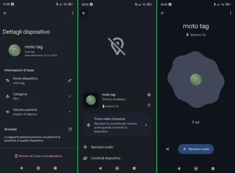 Recensione Motorola Moto Tag - App trova il mio dispositivo
